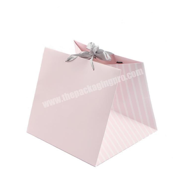 High quality paper printing ribbon gift flower box packaging