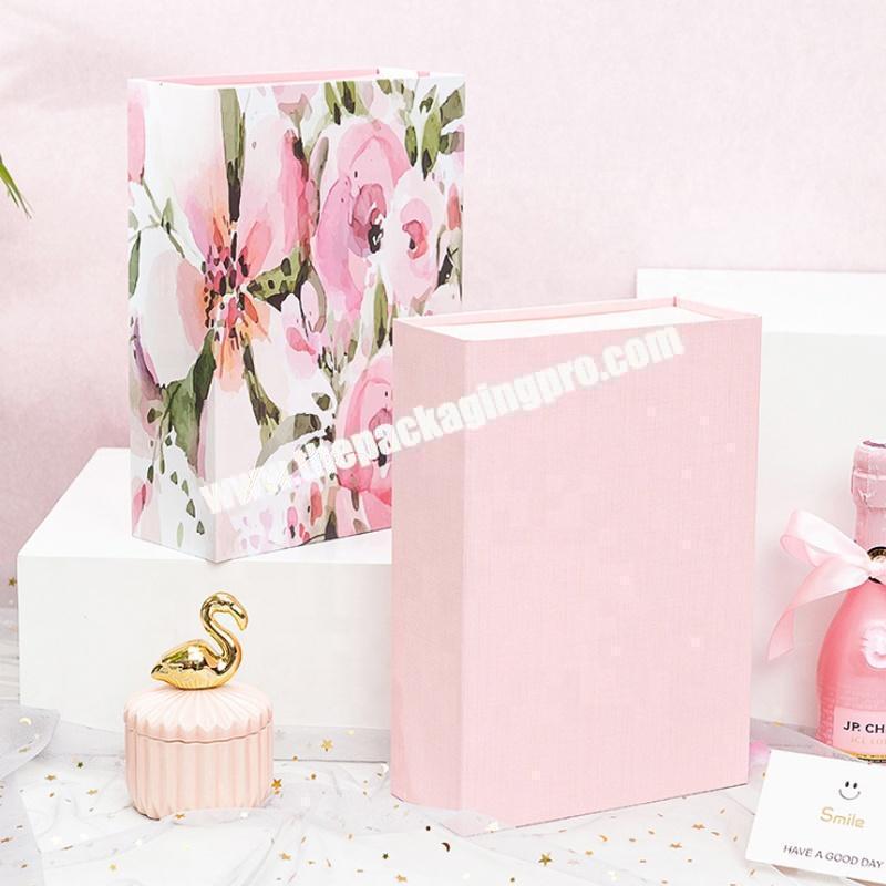 High Quality Pink Cardboard Rigid Gift Boxes With Ribon