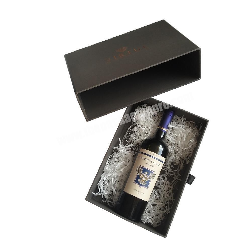 High Quality Portable Simple Corrugated Wine Gift Box For Custom Single Liquor Beer Bottle box
