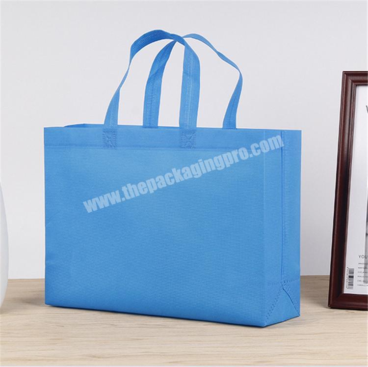 High Quality PP Laminated sky blue Non Woven Bag for Men T-shirt