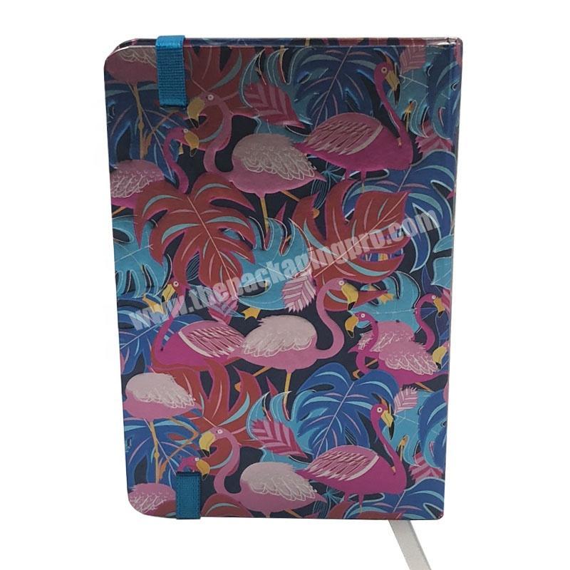 High Quality Printed Gold foil stamping Smart Notebook A6 with Pink Flamingo Stationery