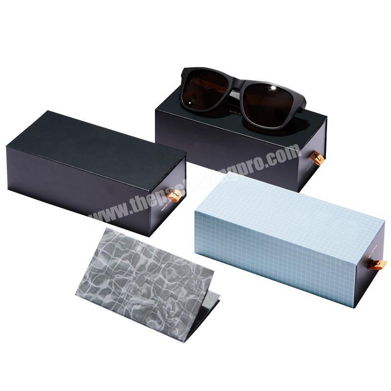 High Quality Rectangle Customize Printing Logo Sunglasses Packaging Cardboard Gift Box Wholesale Sunglasses Box Drawer Style