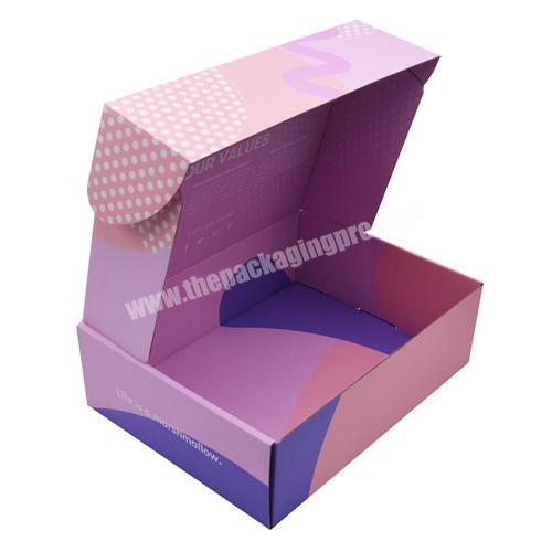 High Quality Recycled Handmade Gift Corrugated Shipping Box Folding Shipping Box Pink Mailer Box for Dresses and Cosmetics