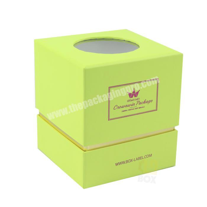 High Quality Rigid Cardboard Elegant Candle Jar Packaging Boxes With Window
