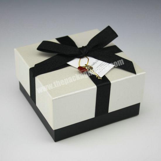 High Quality Rigid Cardboard Lid And Base Gift Packaging Panton Printing Paper Box With Ribbon