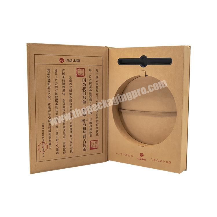 High quality rigid kraft paper cardboard creative paper packaging book shape gift packaging for tea