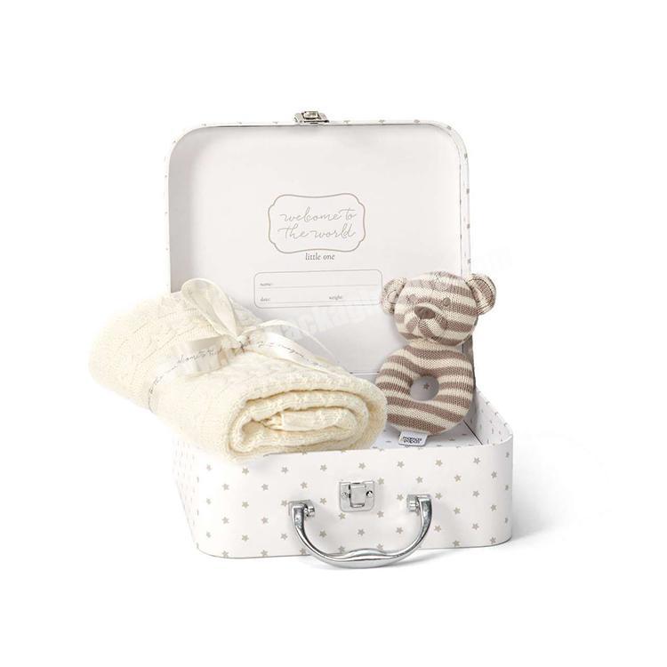 high quality small paper baby gift box suitcase