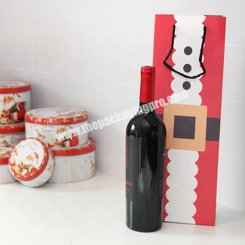 High Quality small rectangles colorful paper wine gift bag wholesale