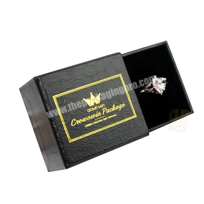 High Quality Special Crocodile Grain Velvet Ring Jewelry Drawer Paper Box