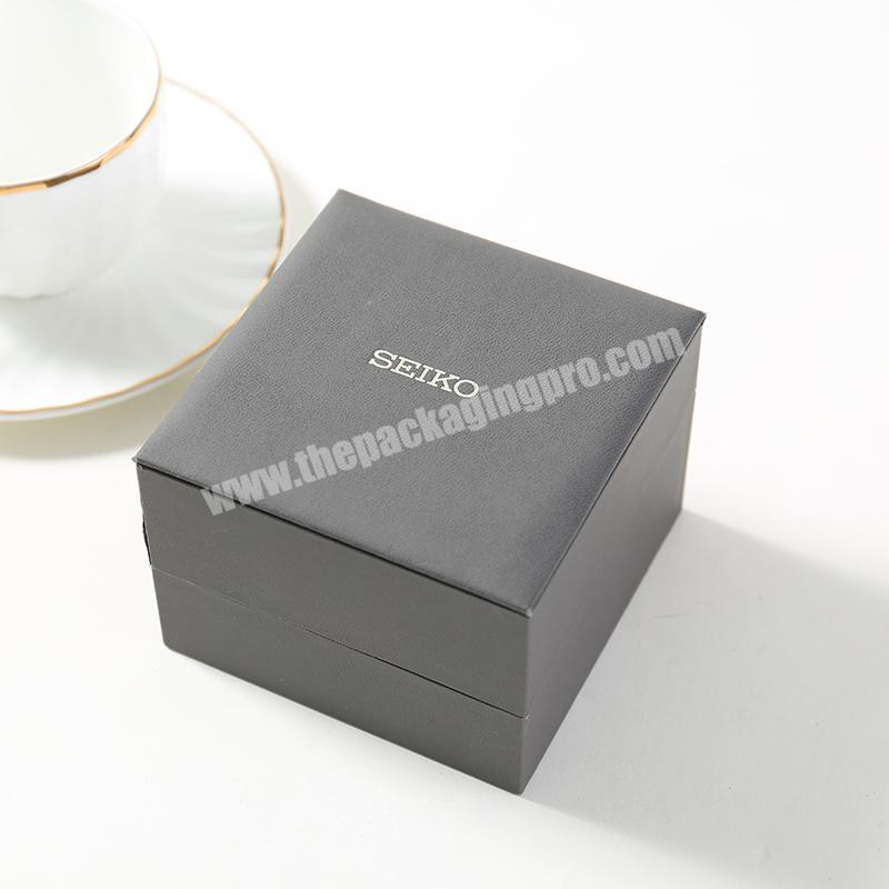 high quality square black Luxury Pu Leather single Watch Display Storage wood Packaging Gift Box with velvet  Watch Box