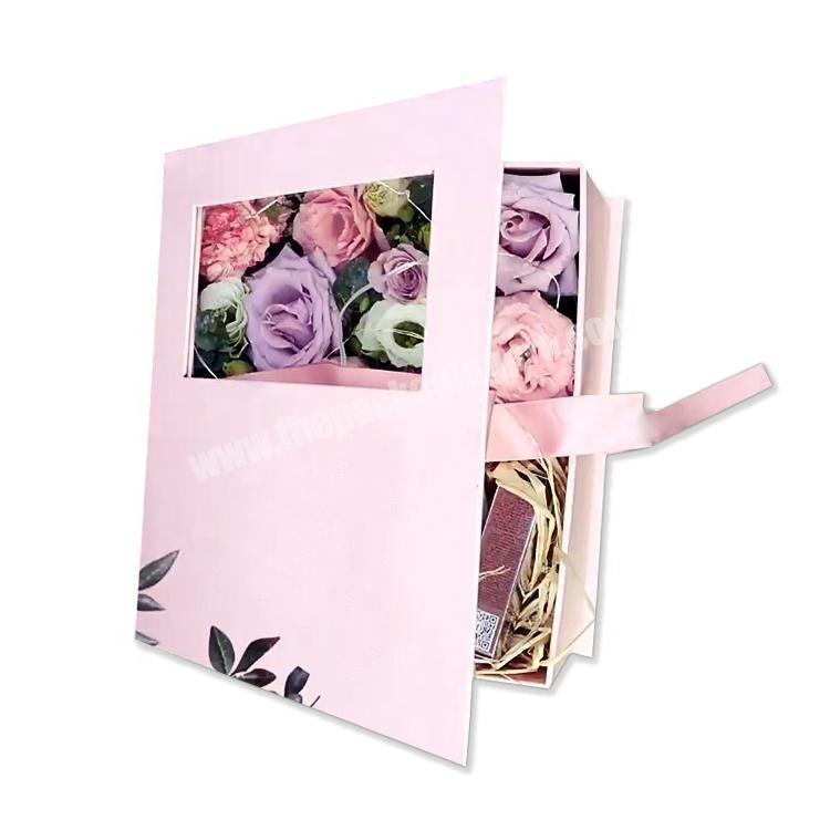 High Quality  Square Paper Custom Logo Luxury Flower Packaging Gift Box