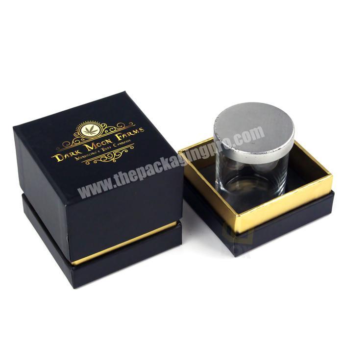 High Quality Square Recycled Black Rigid Candle Box Manufactory