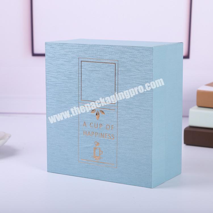 High Quality Square Shape Custom Small Embossing  Gift Boxes with Lids Wholesale for cups cosmetics