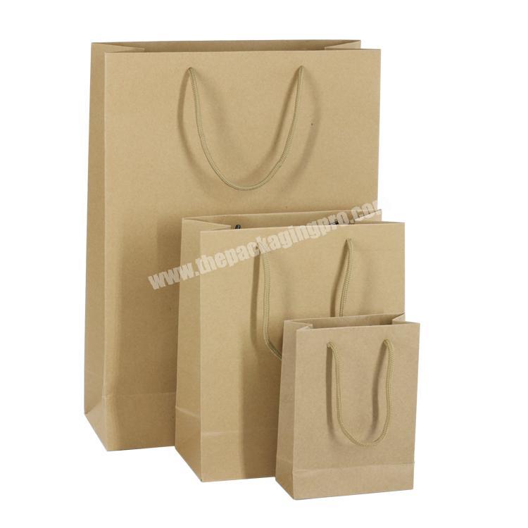 High quality T shirt clothing advertising packaging kraft paper bag brown for gift