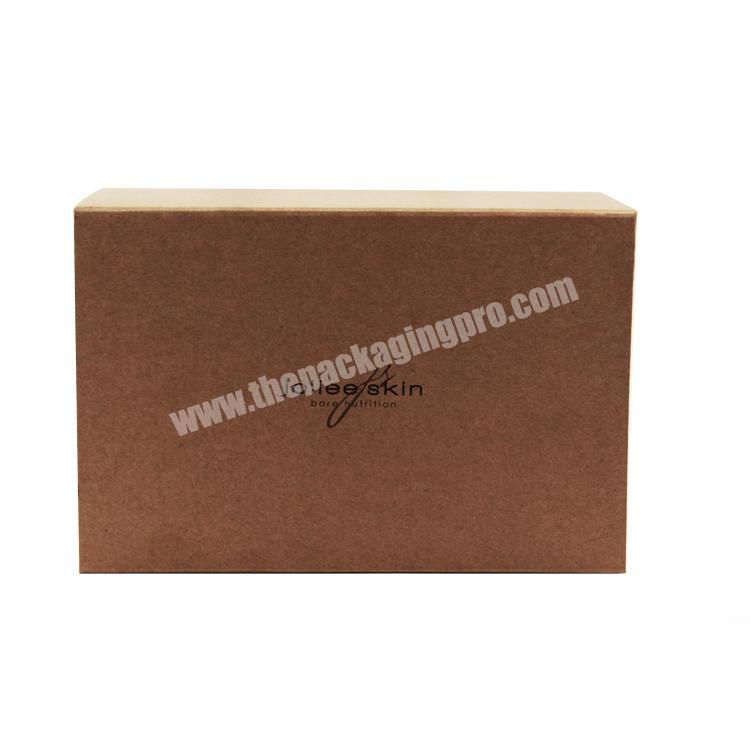 High quality wholesale brown natural kraft material cardboard paper magnetic packaging gift box