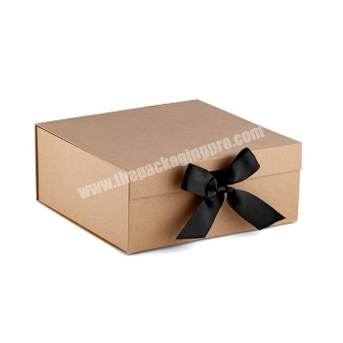 High Quality Wholesale Custom Cheap Brown Wedding Gift Box Candy With Ribbon