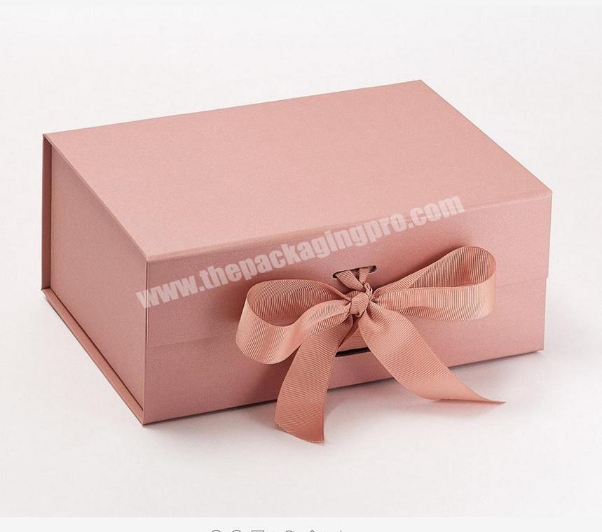 High Quality Wholesale Custom Cheap Paper Pink And Gold Wedding Gift Box