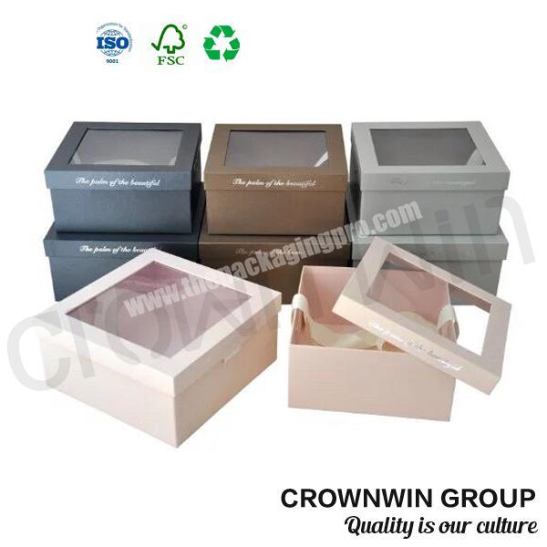 High Quality Window Paper Gift Box With Clear Lid For Belt CrownWin Packaging