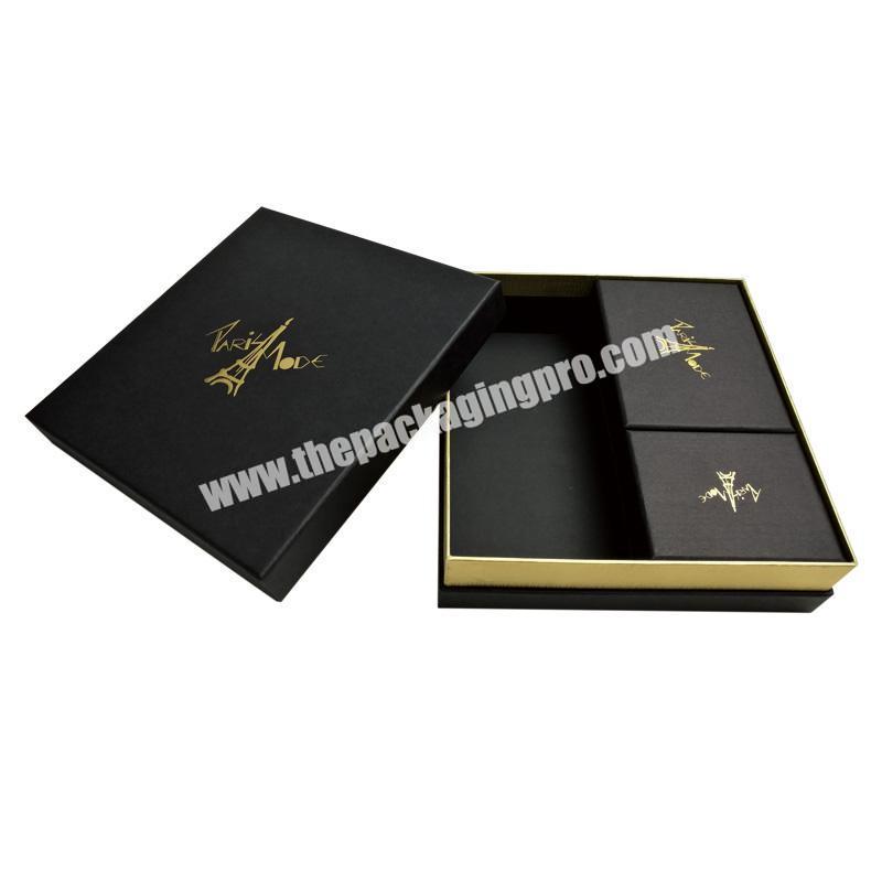 High Quality With Great Price Luxury Black Textured Paper Jewellery Packaging Boxes Box