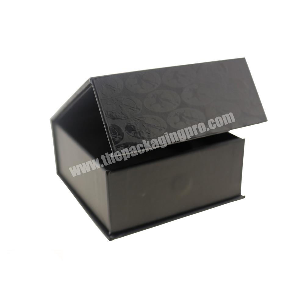 High quantity UV coating logo  hard black gift box cardboard for electronic packaging