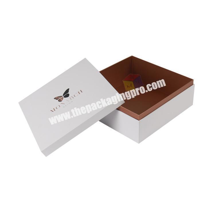 hight quality clothes packaging white paper gift box with lid