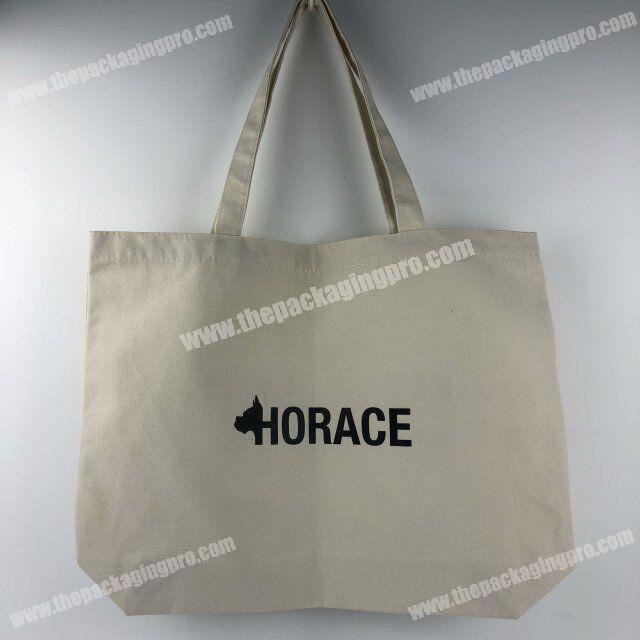 Horizontal cotton shopping bag with custom logo