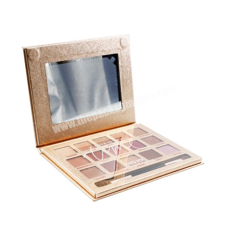 Hot design custom square luxury gold  magnetic rigid cardboard paper gift palette eyeshadow packaging box