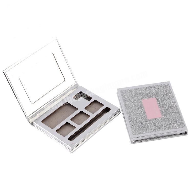 Hot Eyeshadow Palette Packaging With Custom Logo Brow Powder Fashion Packaging Cosmetic Intricate Small Paper Box With Glitter