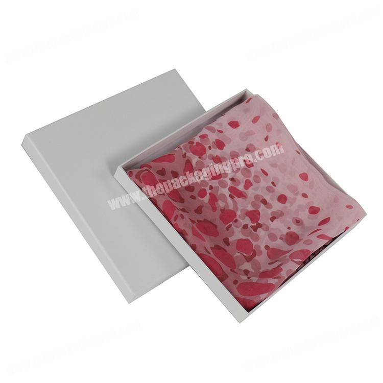 Hot Foil Stamping Logo Cardboard Paper Rigid Two Piece Scarves Towel Robe Gift Box Packaging