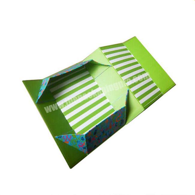 Hot gift wrapped paper with stamping gift paper folding paper box with ribbon