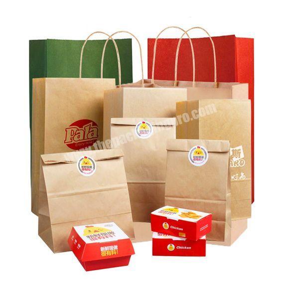 Hot Sale Biodegradable Kraft Paper Empty Tea Bags Hot Food Snack Takeaway Delivery Packaging Paper Bag 2020