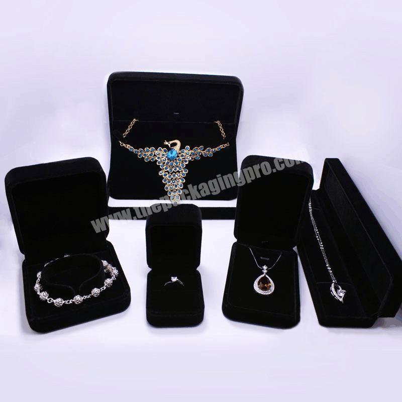 Hot Sale Black Velvet Ring Box Jewelry Display Storage Foldable Case For Wedding Ring Valentine's Day Gift Organizer