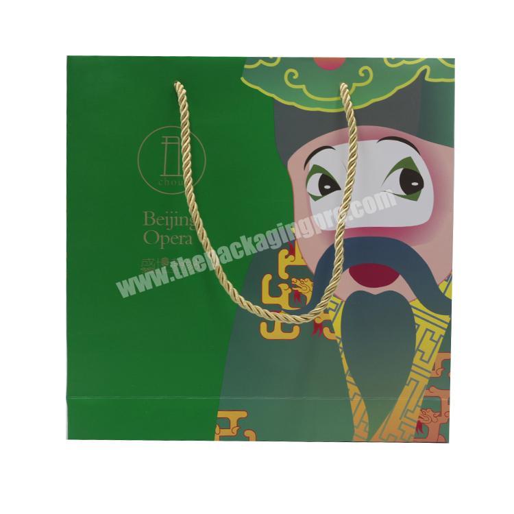Hot Sale Cheap Green Color Eco Friendly Craft Paper Bags with paper Handle