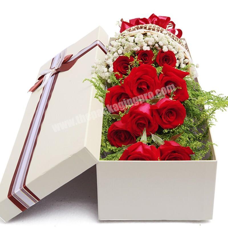 Hot Sale Cheap Price Lovely Beatiful Paper Custom Flower Gift Box Packaging Printing With Ribbon
