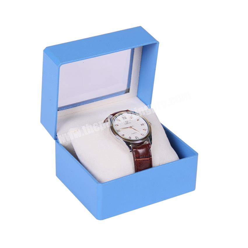 Hot sale clear window leather watch boxes cases with inserts