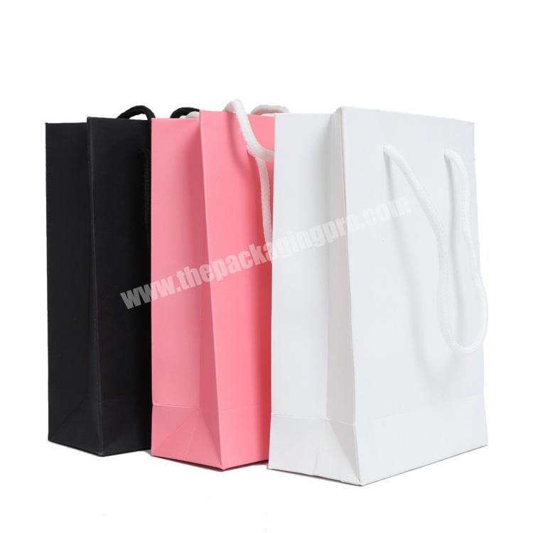 Hot sale color shopping packaging paper bag handle