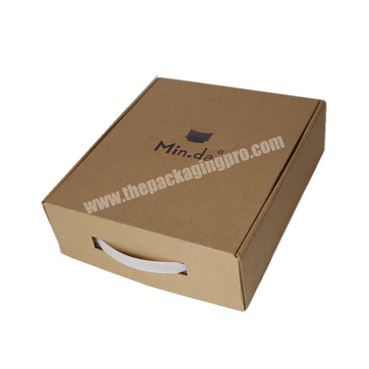hot sale corrugated cardboard courier box with handle