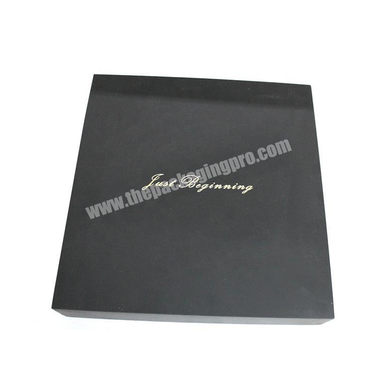 Hot sale custom delicate black flat black gift packaging box