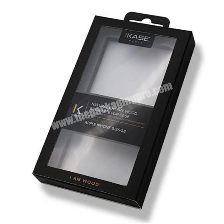 Hot sale custom folding pape phone case packaging box with clear window