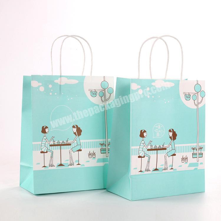 Hot sale custom kraft paper tote bags wholesale packaging single paper bag with handles