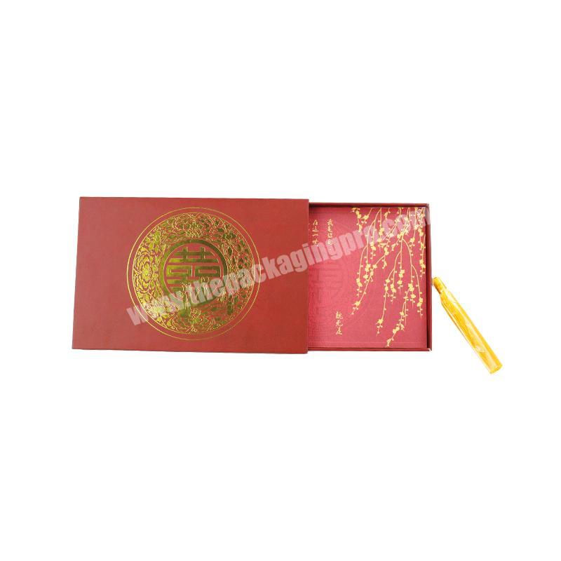 Hot Sale Custom Premium Gift Paper Packaging Drawer Box with Accessories