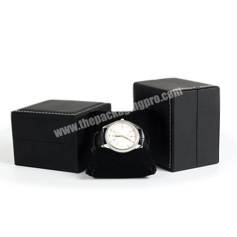 Hot sale custom PU leather packaging wrist watch gift box with pillow insert