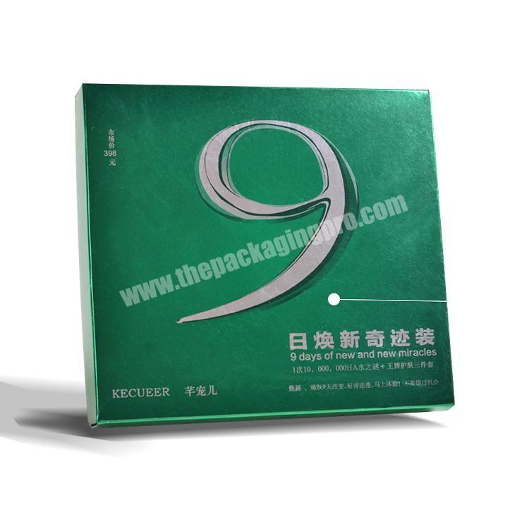 Hot sale custom Silver foil White Card paper box made unique cosmetic base and lid box