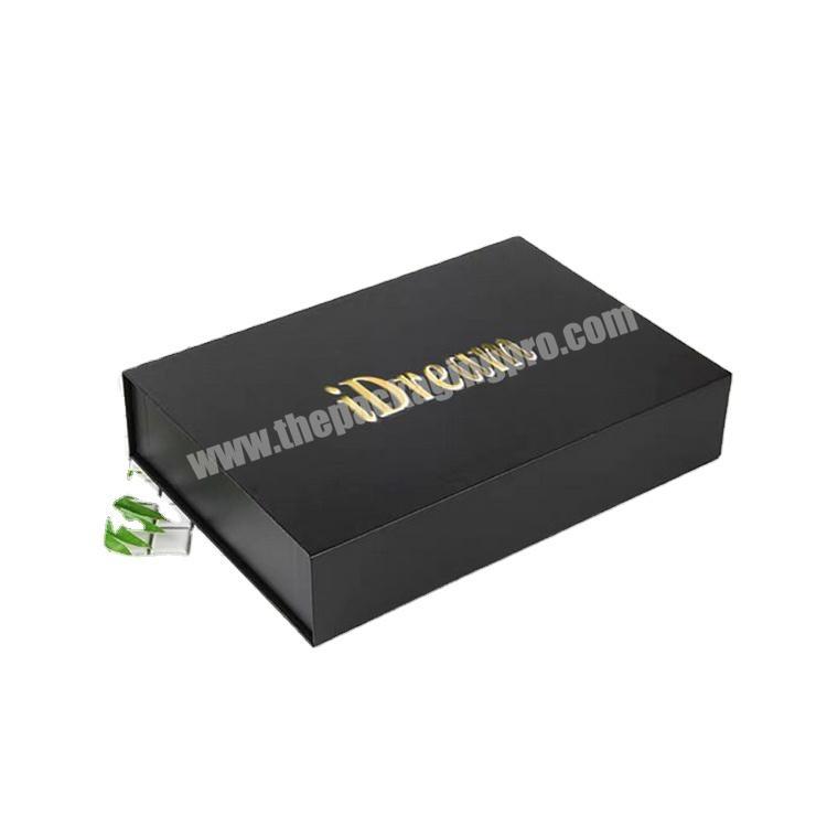 Hot sale customizable black gold foil box magnet packaging boxes magnetic closures for gifts present