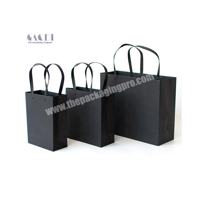 Hot Sale Customized Logo Black Pink Paper Shopping Bags Fashion Women Handbags Packaging Bag For Promotional