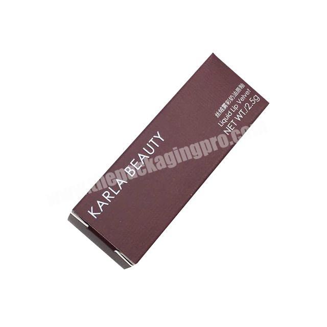 Hot sale customized matte lipgloss tube folding cosmetics packaging paper box