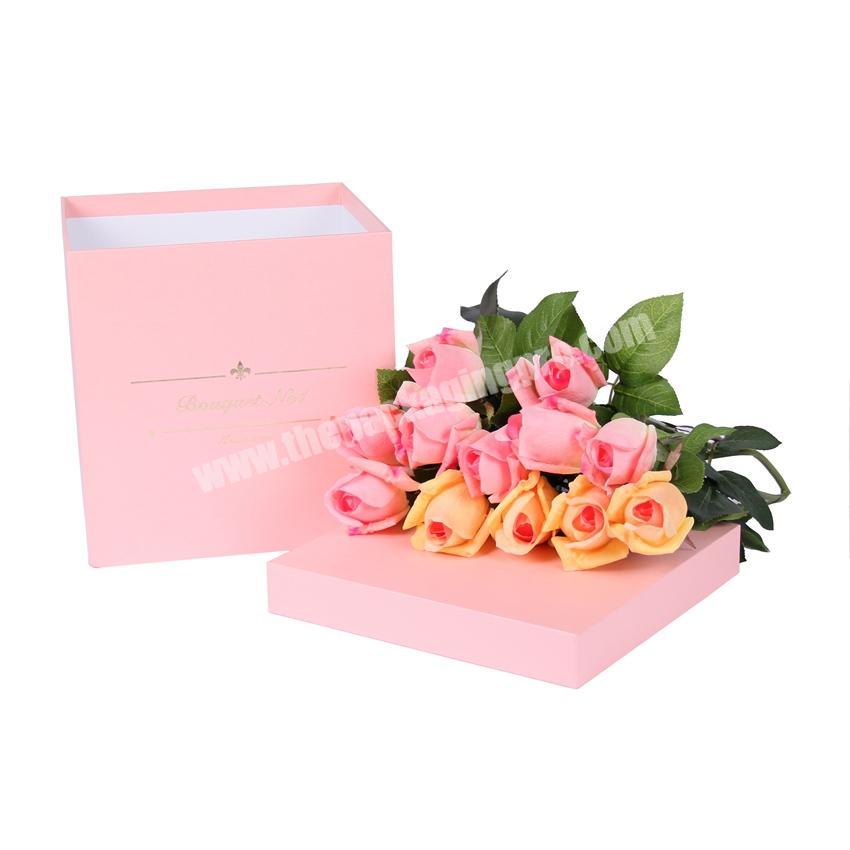 hot sale customized recyclable square rose flower lid box