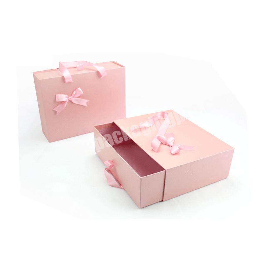 Hot sale cute fashion luxury high quality custom printed pink gift box