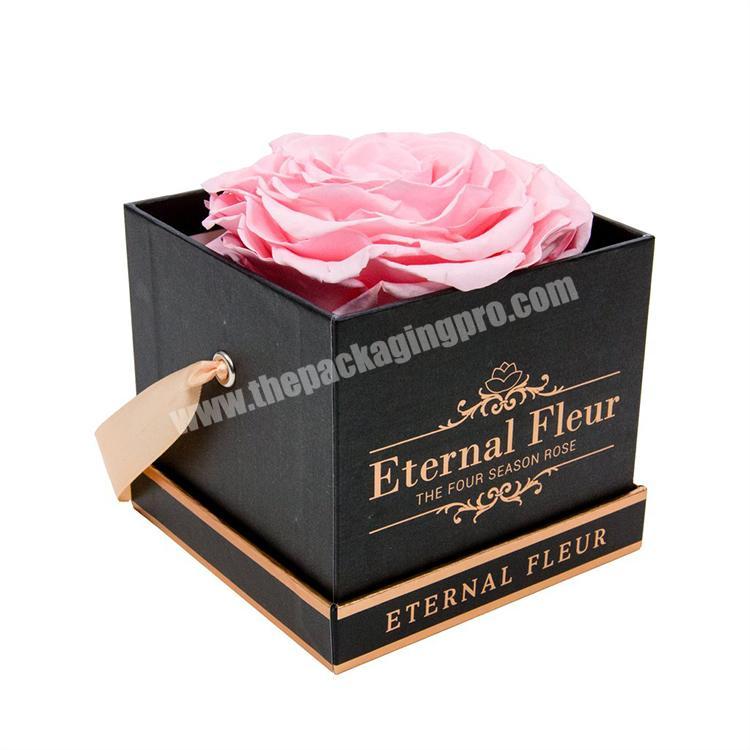hot sale factory direct custom black preserved roses in gift box
