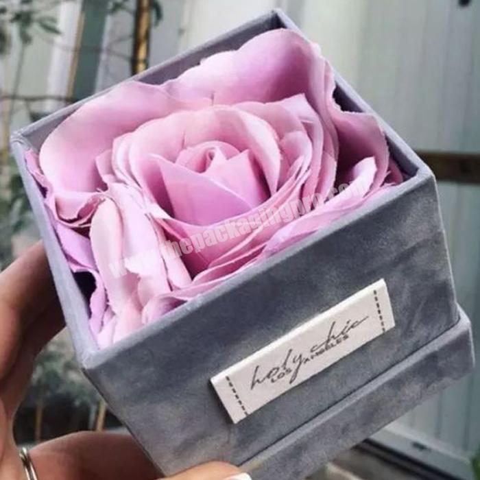 Hot Sale Fancy Preserved Rigid Flower Girl Carry Box OEM Immortal Ring Rose Display Flower Delivery Gift Boxes Wholesale 2019